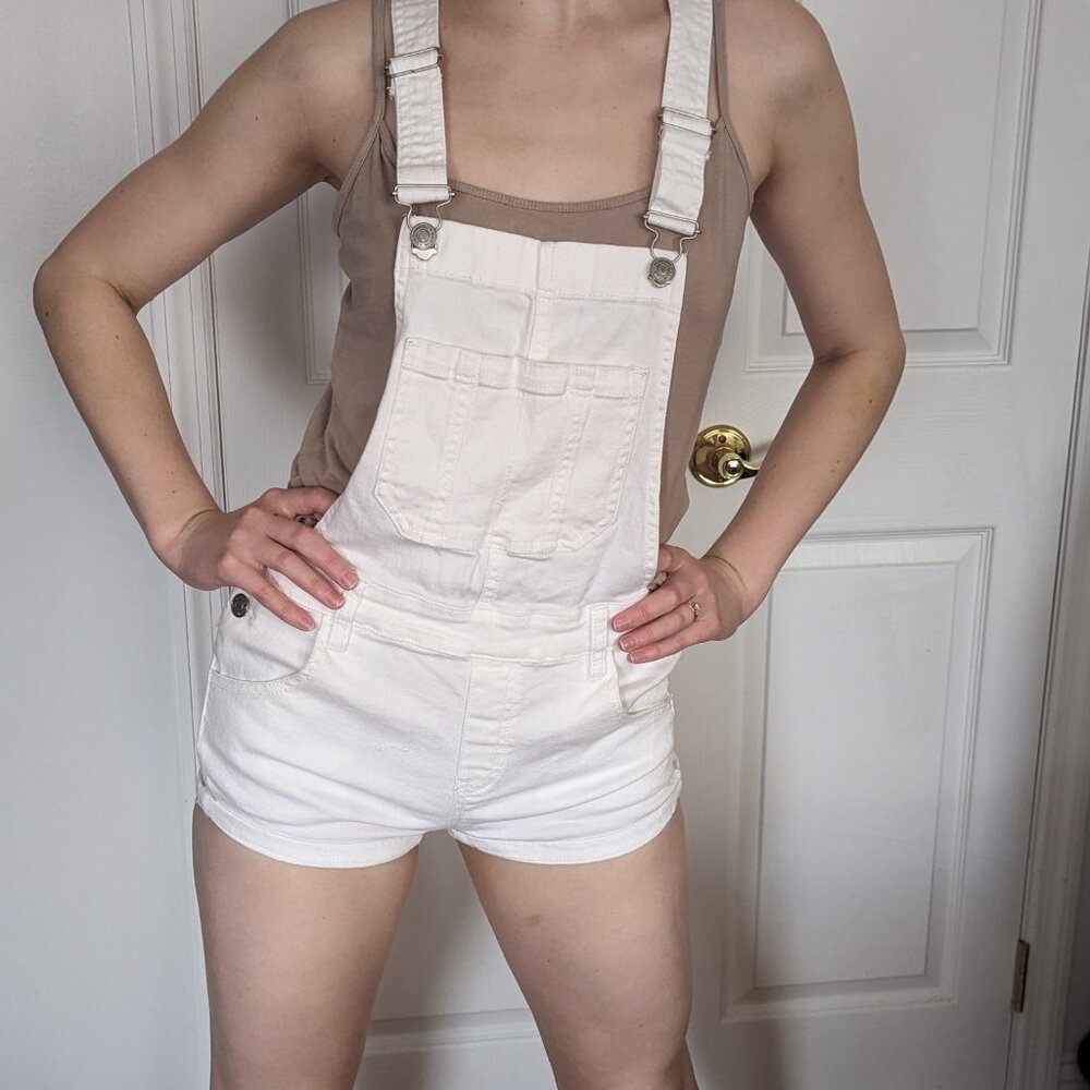 White PacSun Overall Shorts